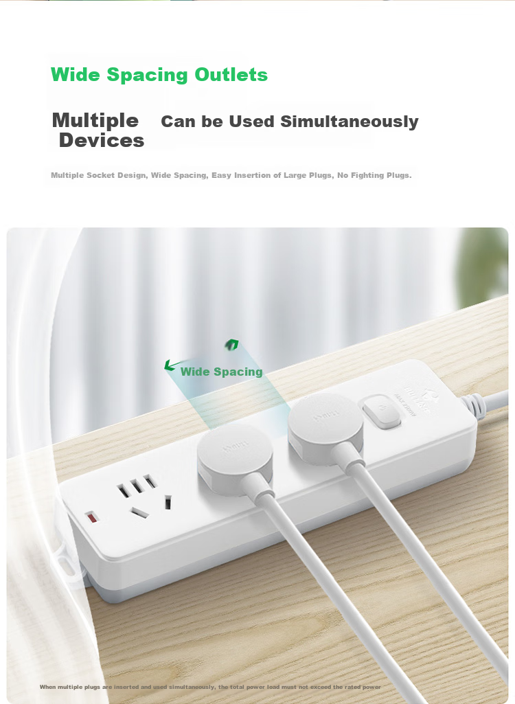 BULL Power Strip / Extension Cord / Surge Protector / Multi-Outlet Strip / Power Bar / Cable Reel, 6 Outlets with Individual Switches, 1.8 Meters Long, GN-317 2