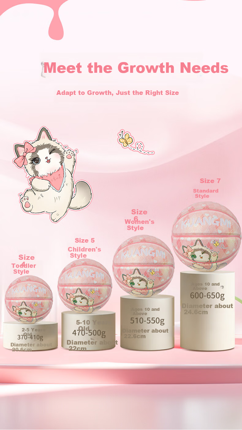 Kuangmi Cute Ragdoll Cat Basketball, Children's Size 5, Youth And Elementary School Students, Boys And Girls Training Competition Birthday Gift Ball 4