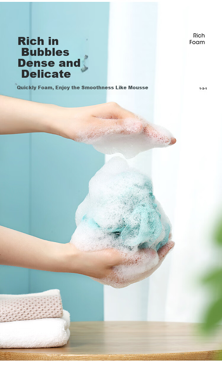 MARYYA Bath Flower Long Strip Shower Sponge, Exfoliating Washcloth, Bath Foam Ball, Non-Spilling, Suitable for Men And Women, Extendable Universal Back Scrubber 5