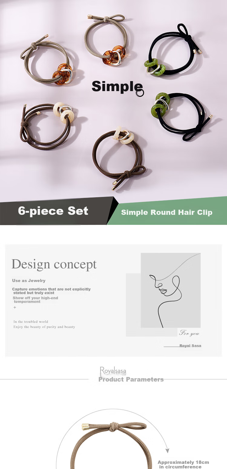 Royal Sasa Hair Accessories Design Set for Women, 6-Piece Set Including Hair Ties, Scrunchies, And Elastic Bands with Elegant Style 1
