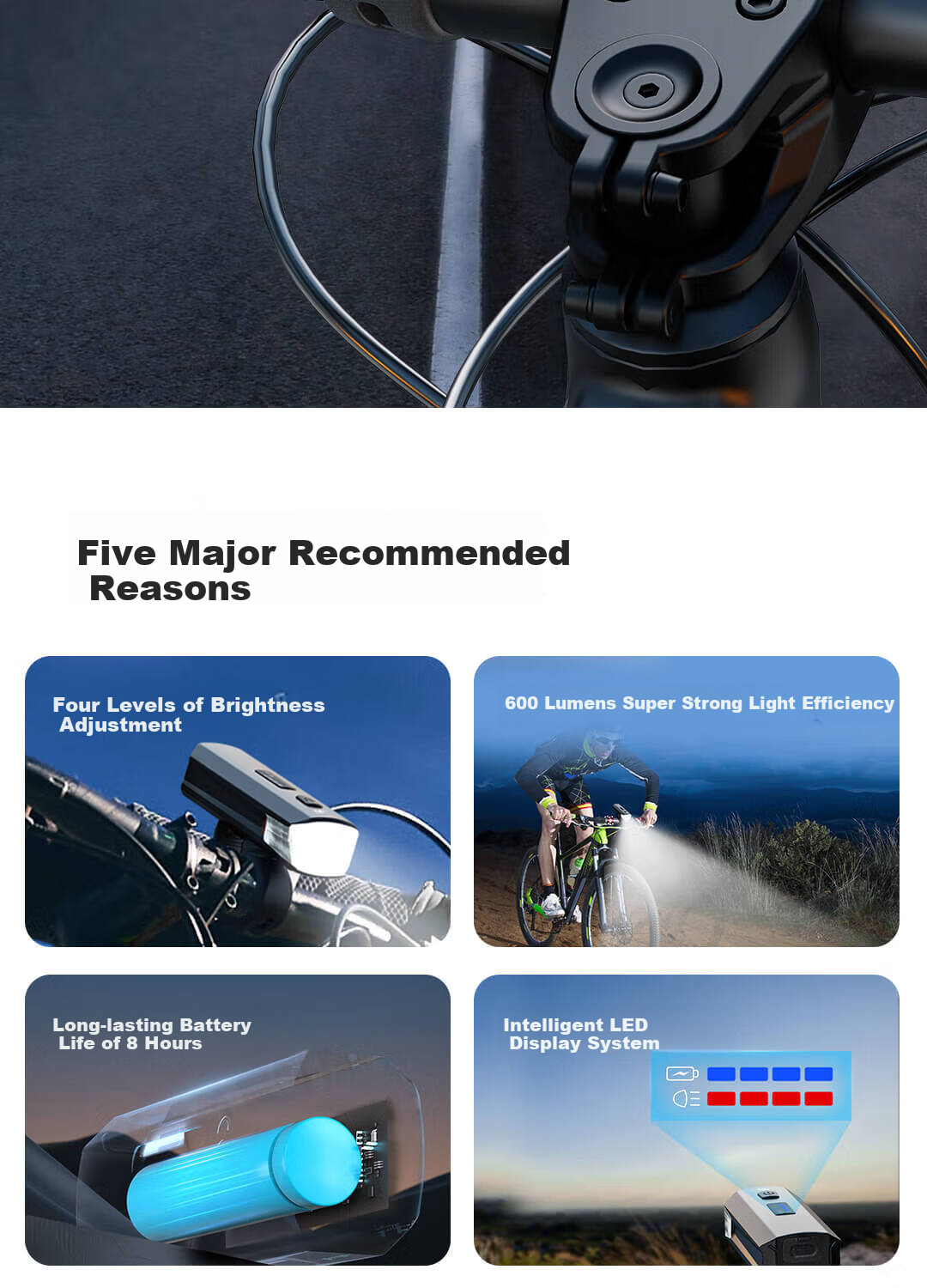 Deli Bicycle Front Light And Rear Light, Quick-Release, Waterproof, Long-Range, Long Battery Life, Mountain Bike And Road Cycling Equipment for Night Riding 2