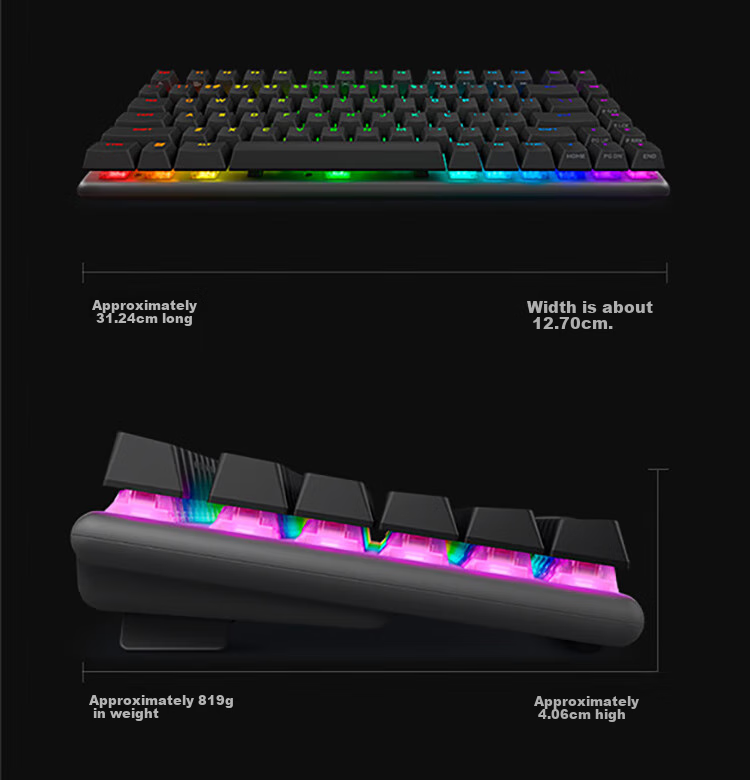 Alienware Pro Professional Edition Three-Mode Wireless Compact TKL Gaming Mechanical Keyboard for Home And E-Sports, Long Battery Life, Hot-Swappable, Holiday Gift, White 11