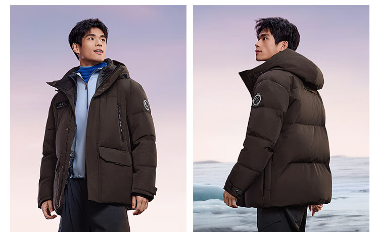 BOSIDENG Off-Season Extreme Cold Goose Down Thickened Hooded Unisex Couple Ultimate Warmth Mall Same Style Down Jacket 24