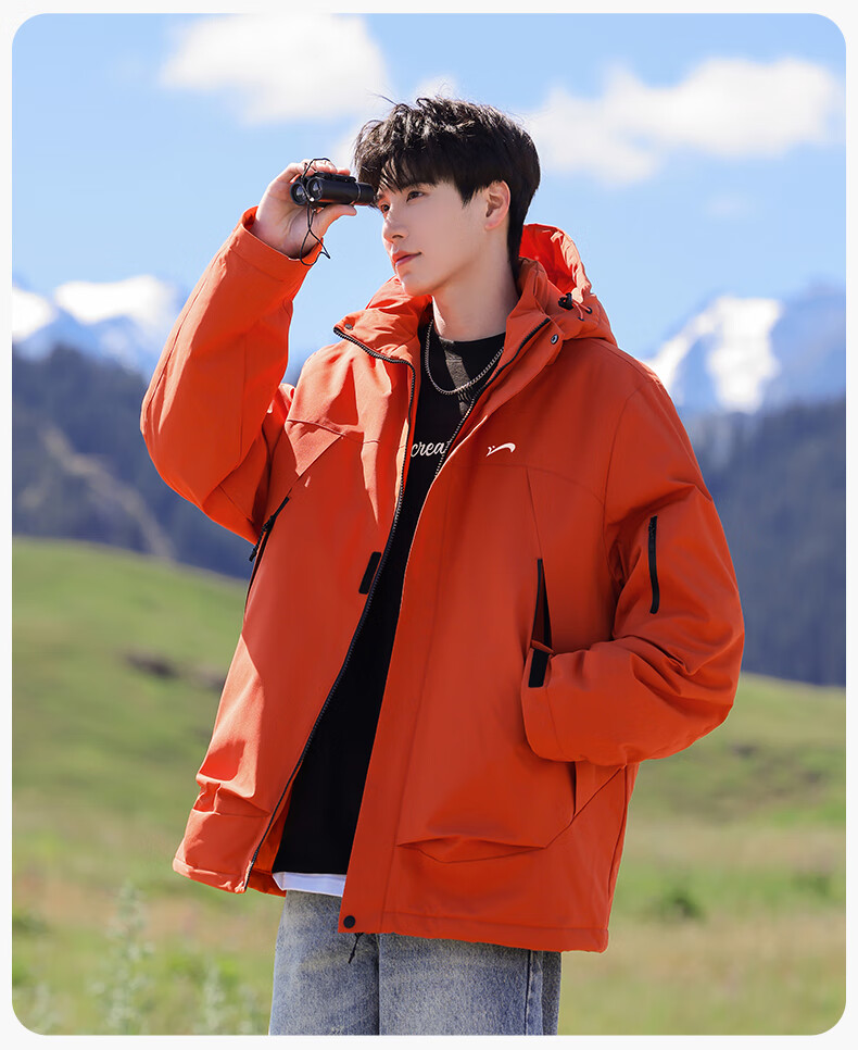 Guirenniao Men's Workwear Cotton Jacket Winter New Thickened Cold-Resistant Hooded Khaki L 3