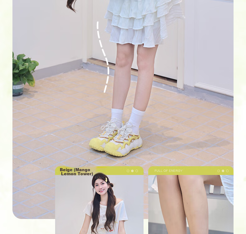 CAMEL [Dilireba's Same Style] Neng Meng Chou Meng Women's Sneakers Casual Sports Shoes L25A202062 Beige/gray 38 13