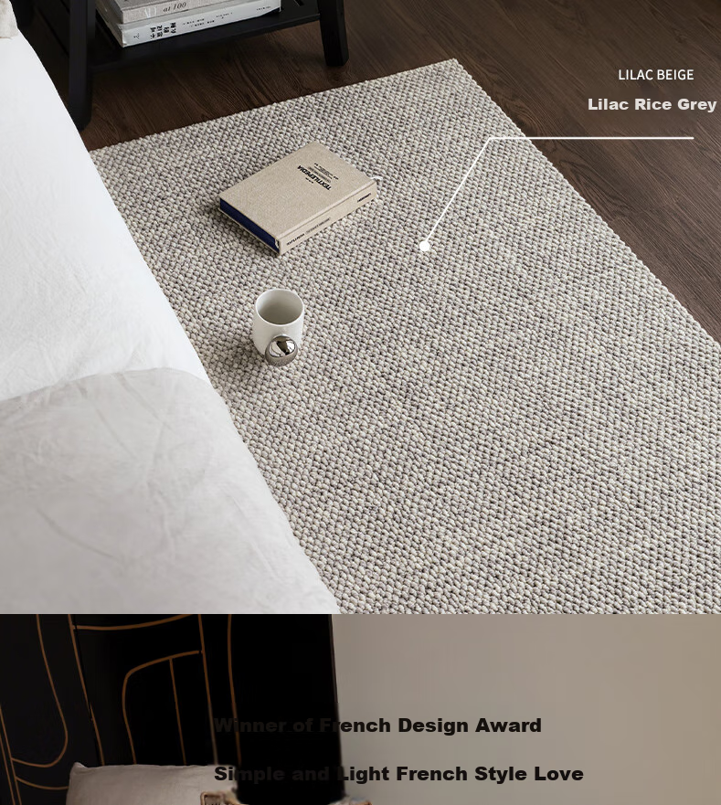 Saibosi Paris Dream Wool Bedside Rug, Bedroom Carpet, French Vintage Style Living Room High-End Bed Runner, 50x150cm 16