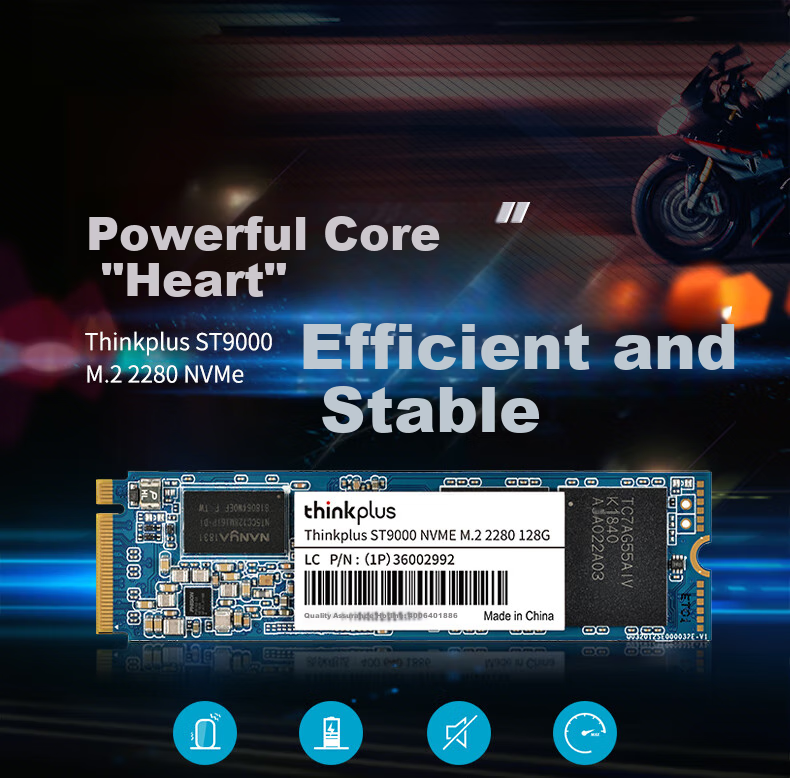ThinkPlus Lenovo 256GB SSD Solid State Drive, M.2 2280 (NVME Protocol), ST9000 Series, Compatible with Laptops And Desktops 1