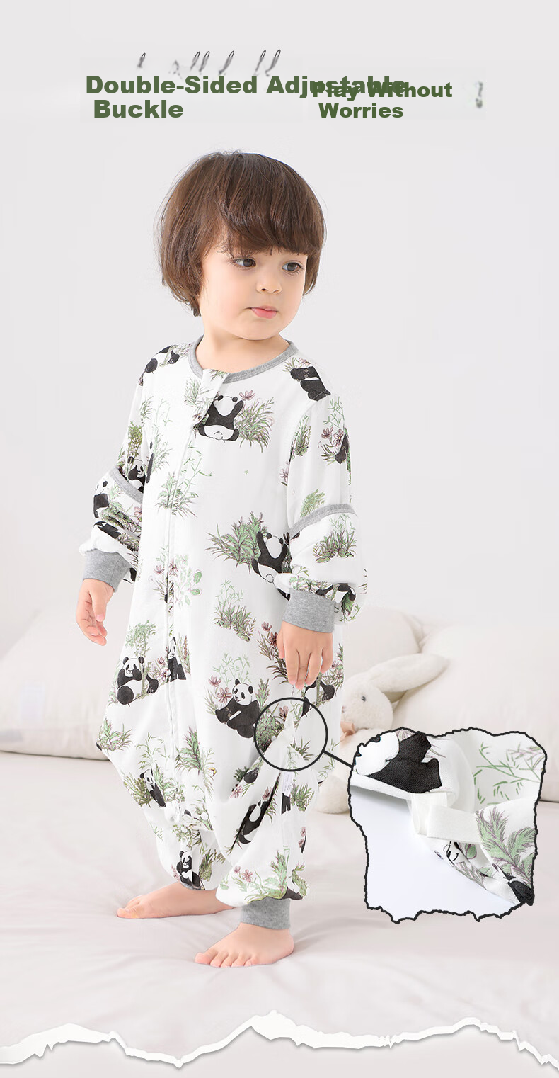 Baby Friend Bamboo Cotton Sleeping Bag for Infants, One-Piece Pajamas, Anti-Kick Blanket for Children, Summer Use, Front 4 Back 2 Mesh Sleeping Sack, Size 100 6