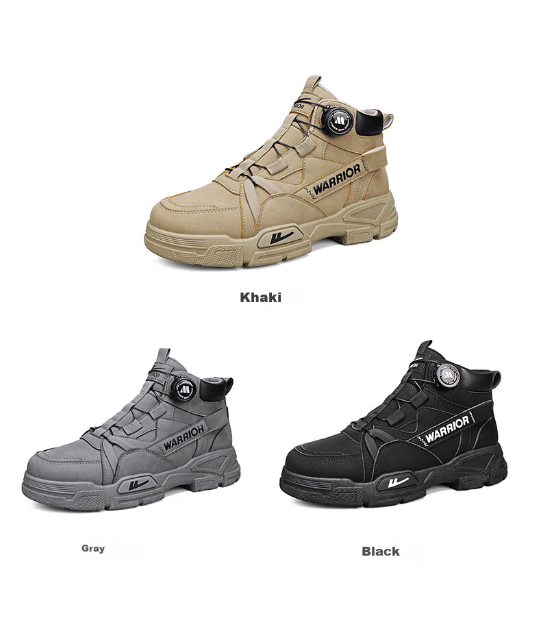 Huili Men's Versatile Martin Boots, 2025 Autumn And Winter New Style, Trendy Retro High-Top Work Boots, Gray, Size 40 2