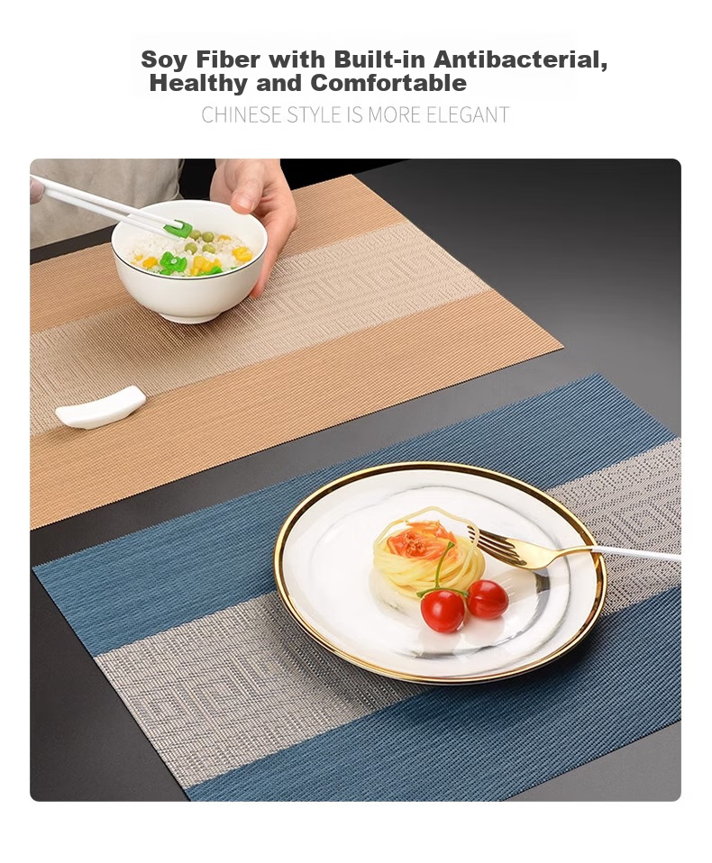 AVIVI Placemats, Heat-Resistant Mats, Western-Style Placemats, Waterproof Tea Table Mats, Table Flags, Dining Table Mats, Plate Mats, 30*45*4 Pieces, Mi Zha 5