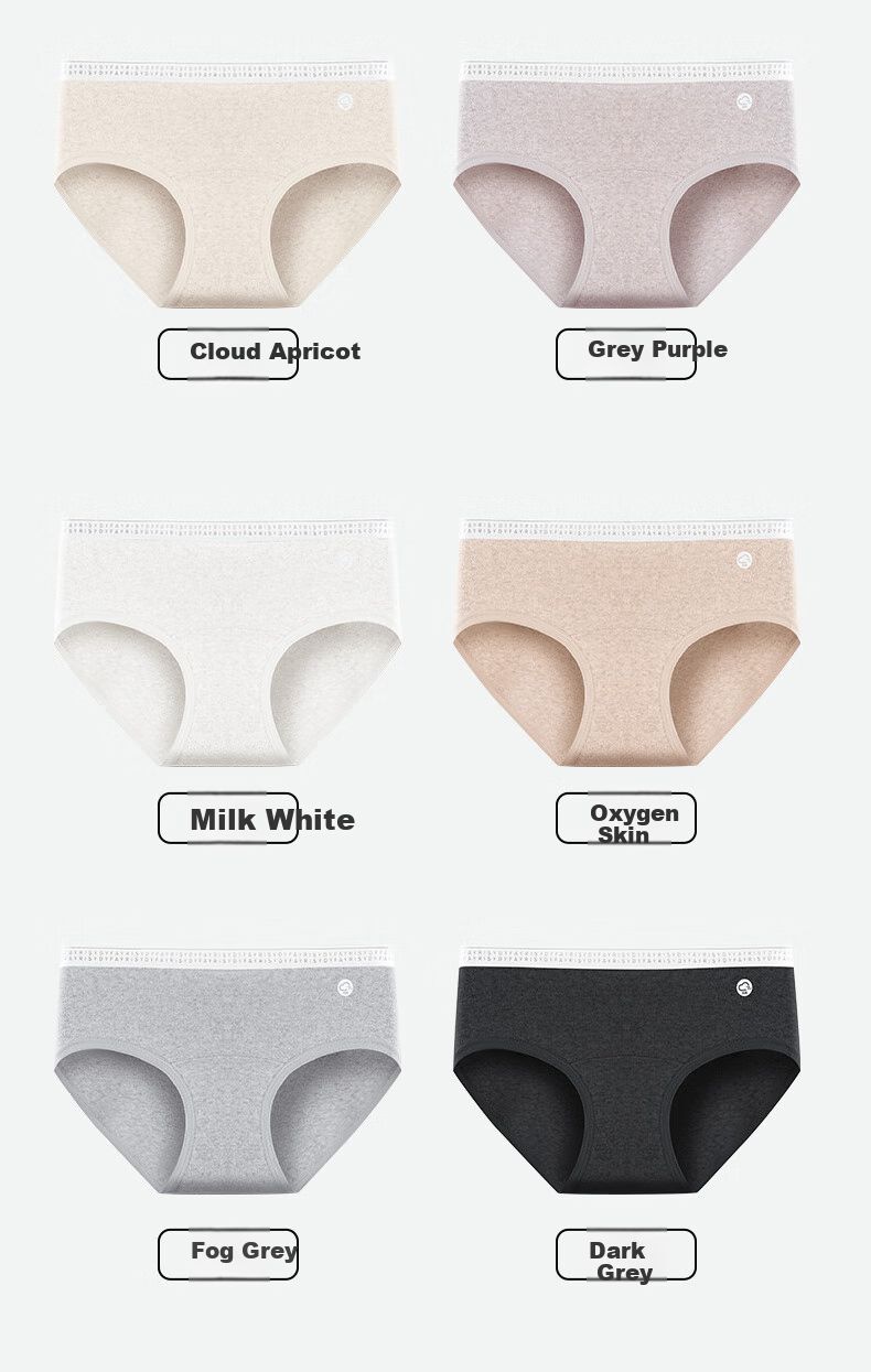 SNOWFLYING Women's Underwear, 2026 New Medical-Grade Pure Cotton Antibacterial Triangle Briefs with Extended Crotch, Seamless, 4 Pieces 15