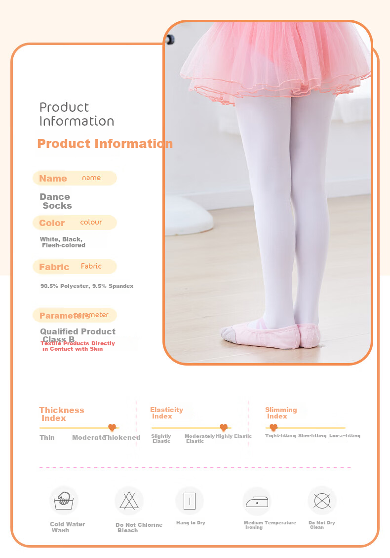 Aiwuge Children's Dance Socks, Autumn And Winter Warm, Fleece-Lined Thickened, Girls' White Leggings, White, Size M 3