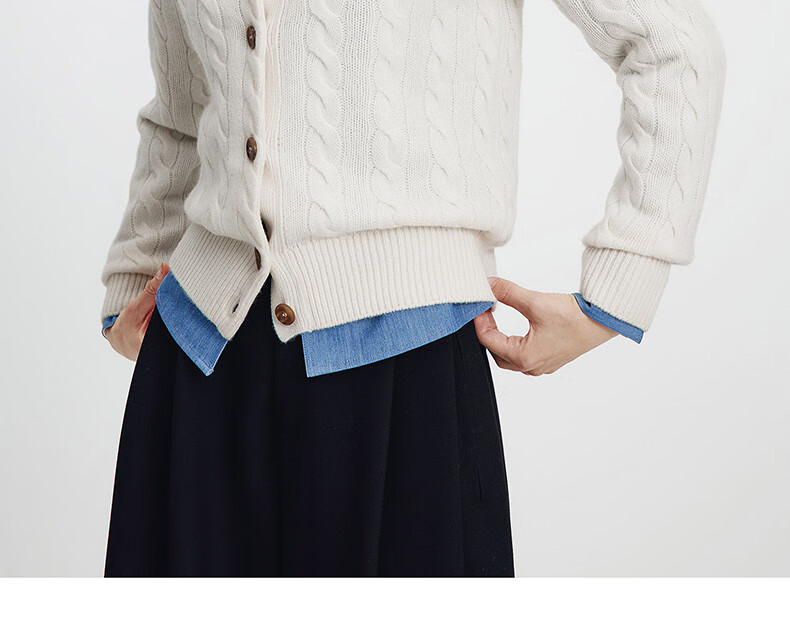 NaviKeel Italy Small Sailboat Women's 100% Wool Cable Knit Cardigan Sweater Jacket 2334094512 Light Gray M 17