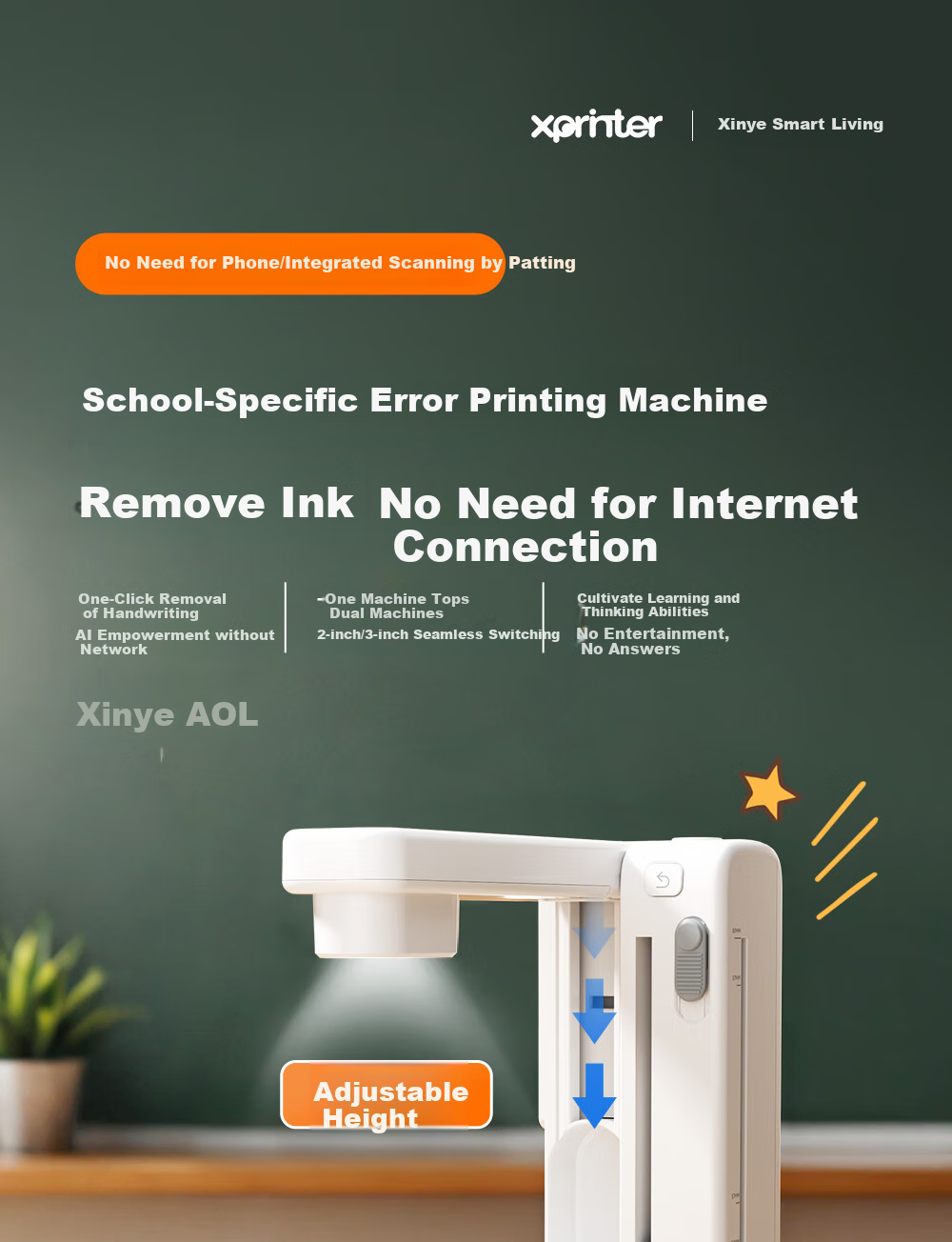 Xinyezhihuishenghuo A01 Error Correction Machine Ai Printer, No Phone Required for Middle And High School Students, Instant Printing, No Internet Needed, Erasable Ink, Pasteable Homework Organizer, Portable Home Use 1