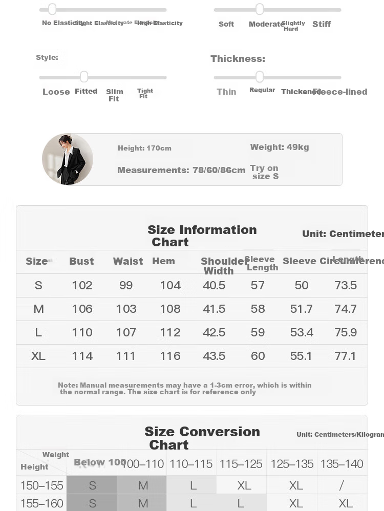 Sentubila Casual Commuter Blazer for Women, Spring And Autumn Loose Fit Jacket with High-End Style, Black, Size L 6