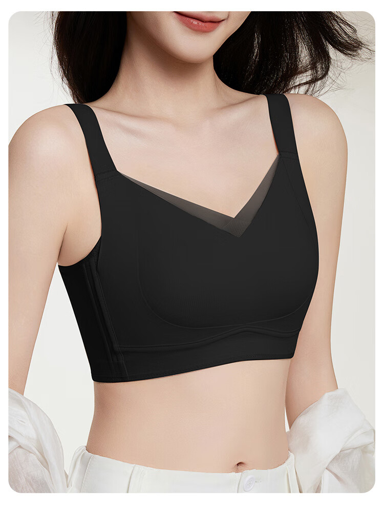 GRACEWELL Seamless Thin Rabbit Ear Cup Bra for Women, Foundation Liquid Skin, Large Breast Minimizing, Anti-Sagging, Side Support Adjustment Brassiere 24