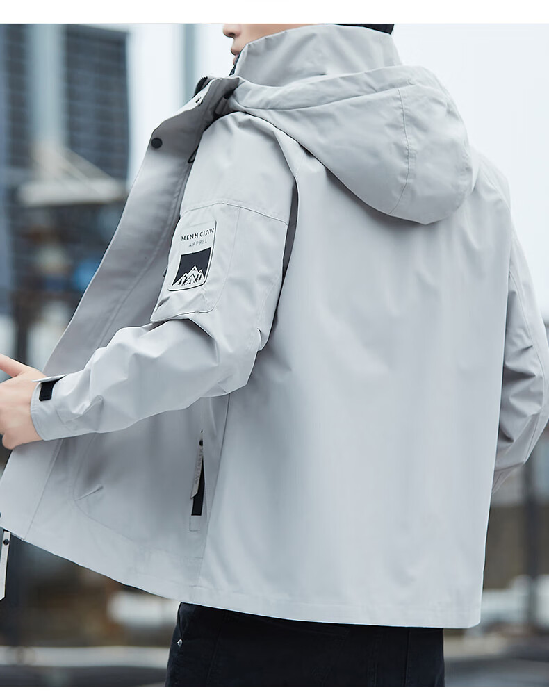 ROMON Men's Jacket Autumn Winter Business Casual Soft Comfortable Executive Windproof Outdoor Sports Hooded Coat V6 Military 4X 8