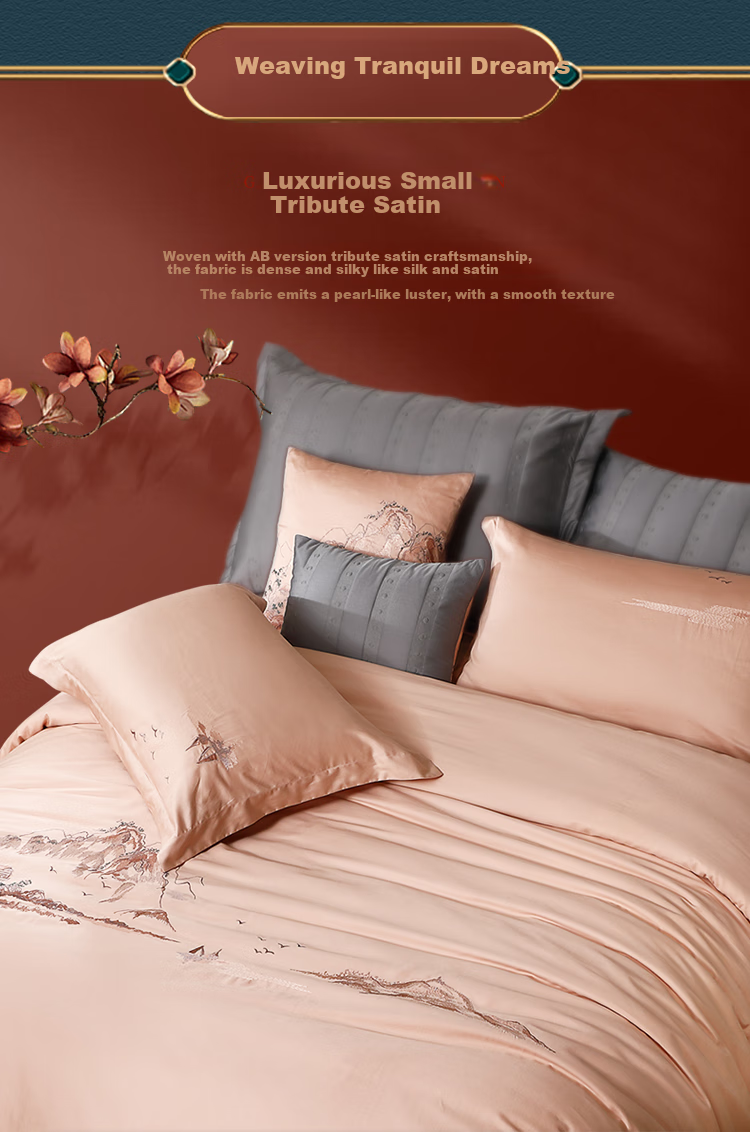 FUANNA Four-Piece Set, Pure Cotton, 100-Count Long-Staple Cotton, High-Quality Satin Bedding, Duvet Cover for 1.8-Meter Bed, 230*229cm 9