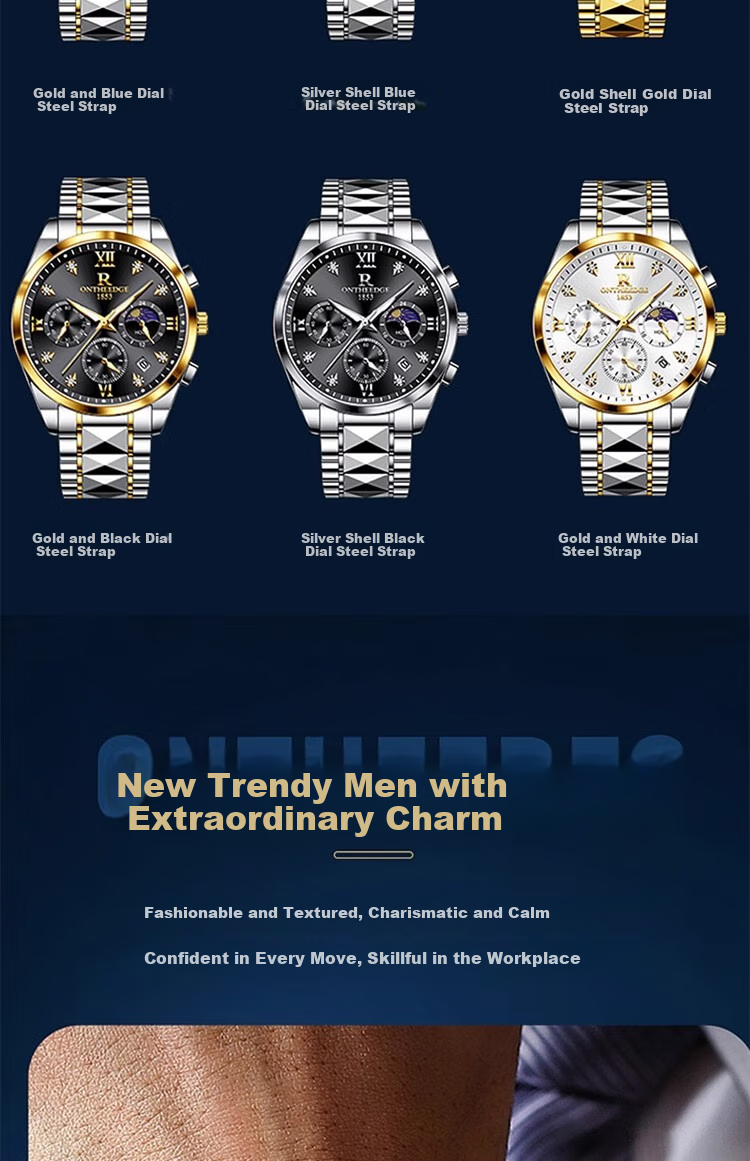 George Earl Men's Business Mechanical Quartz Watch Waterproof Youth Student Middle High School Men's Watch 2025 New Model 14