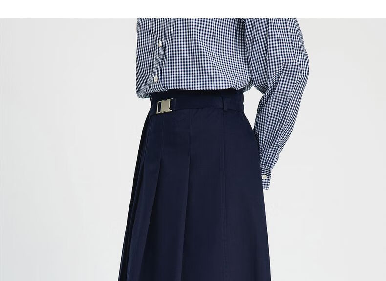 Navikail Italian Small Sailboat Women's 2025 New Belted A-Line Midi Skirt Commuter 2332875507 14