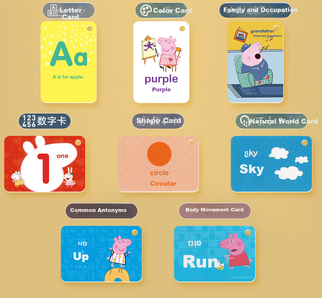 Bei Lin Peppa Pig English Picture Books, Original Animated Audio Storybooks with Dialogue, 10 Volumes, Point-And Version, Birthday Gift 11