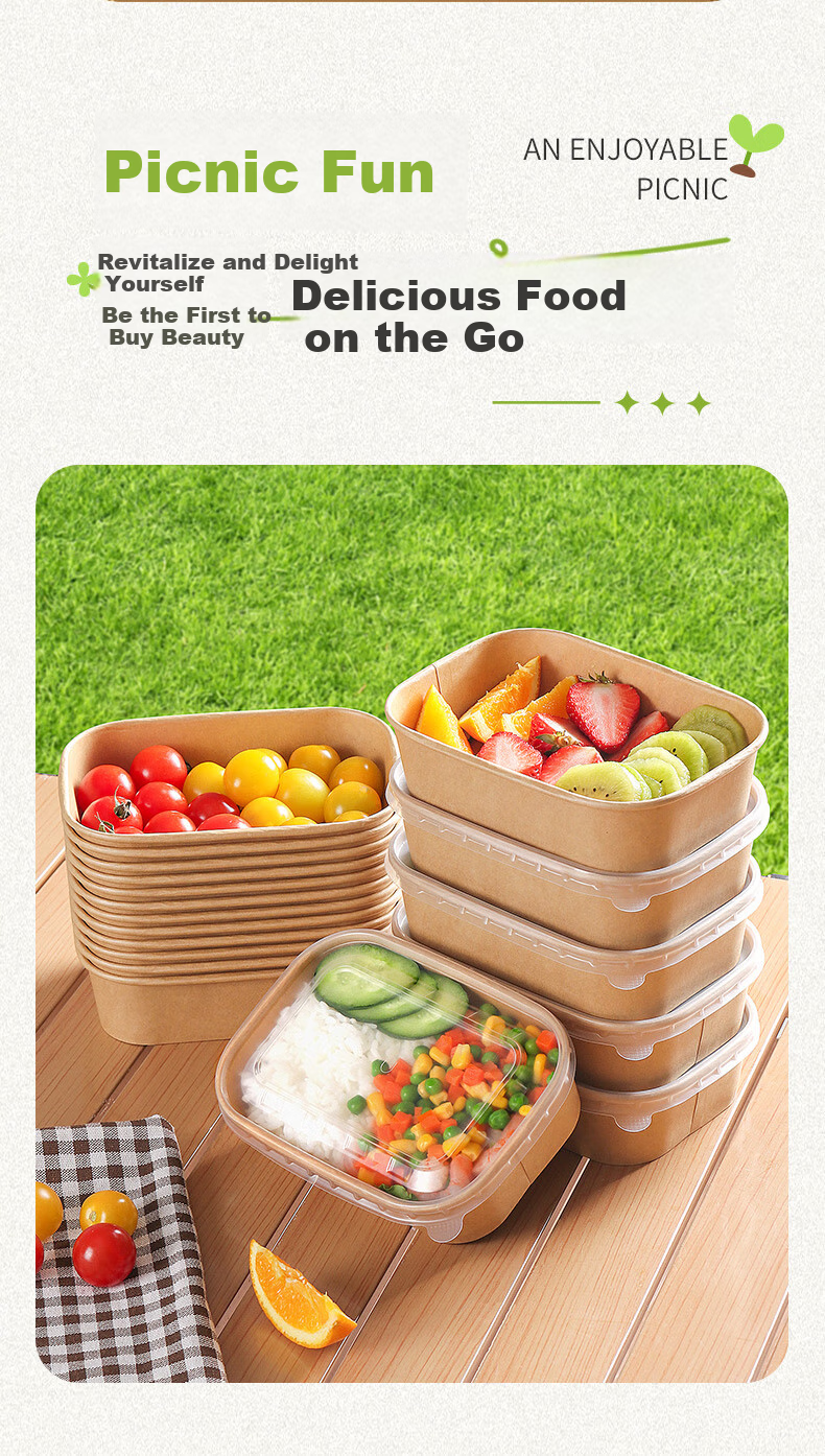 BJ Disposable Food Containers, Round Takeout Boxes, Thickened with Lids, Food Grade, Microwave Safe, 750ml*20 Sets 3