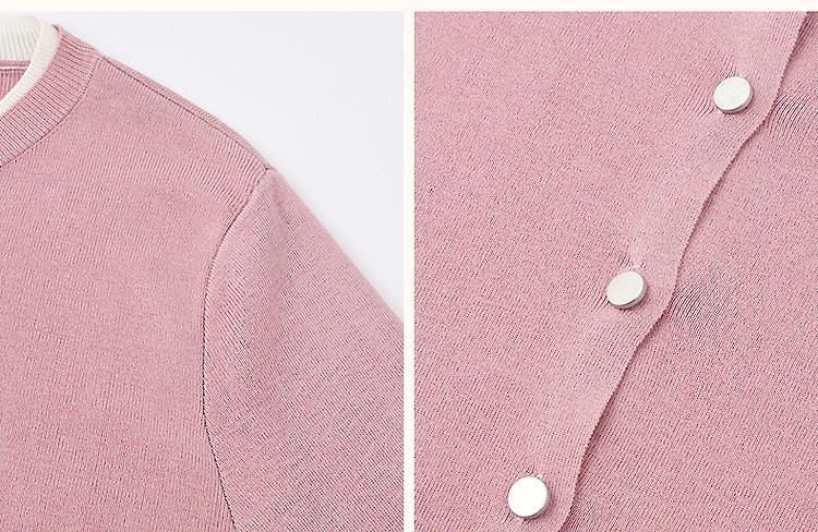 Dme [Quiet Luxury Inspired Wardrobe] Spring and Autumn Design Fake Two-Piece Color-Block Knit Sweater with Decorative Buckle for Women 29