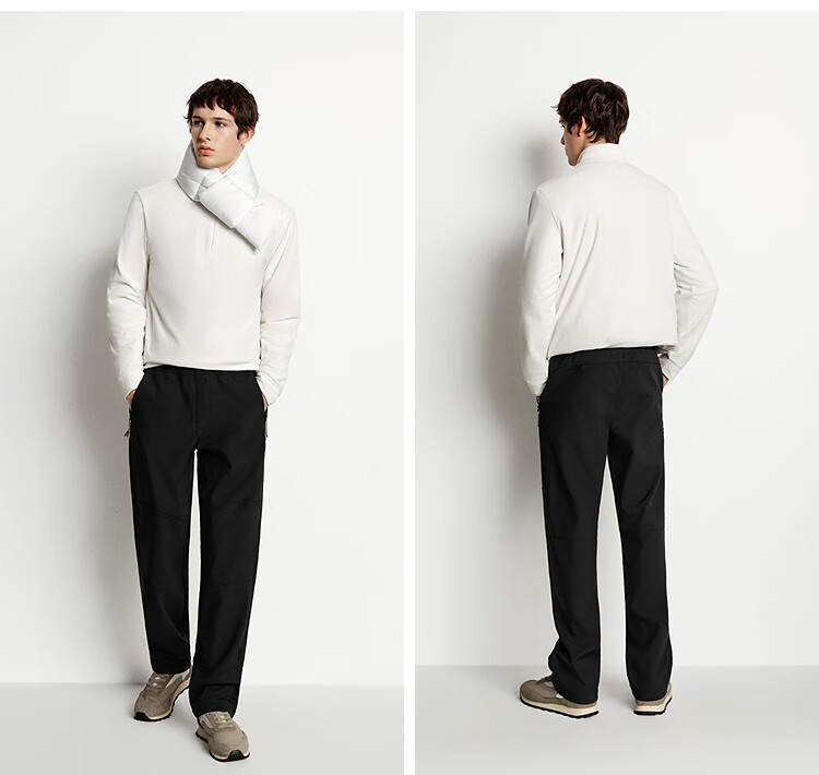 Semir Casual Pants for Men, Fleece-Lined Triple-Protection Outdoor Trousers, Winter Straight-Leg Pants with Elastic Waist, Versatile Style 109725127102 18