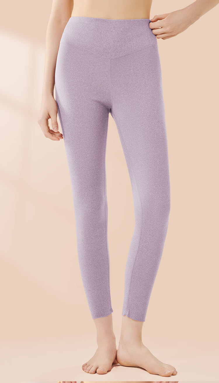 Nanjiren Wool And Silk Blend Women's Thermal Underwear, Seamless German Velvet Thin Slim-Fit Base Layer Leggings, Purple, Size M 13