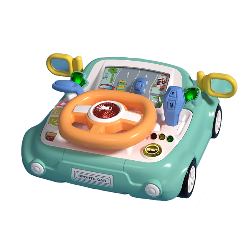 Kangbaique Children's Steering Wheel Toy Simulated Driving Fine Motor Skills Training Push Car Realistic Car Children's Day Gift