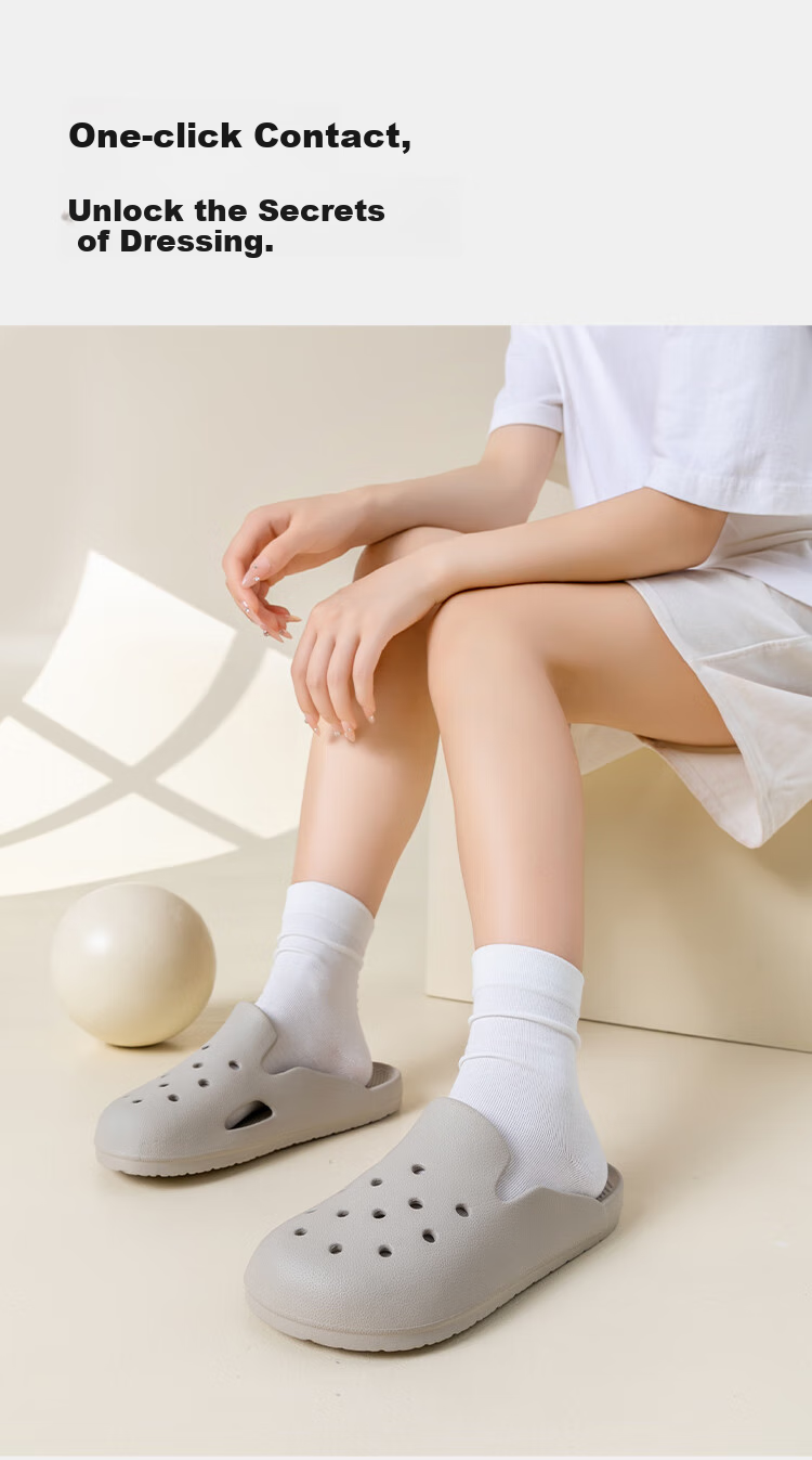 Home Story × Jingdong Co-Branded EVA Odor-Resistant Ultra-Soft Perforated Slippers for Children, Yellow, Size 31-32 8