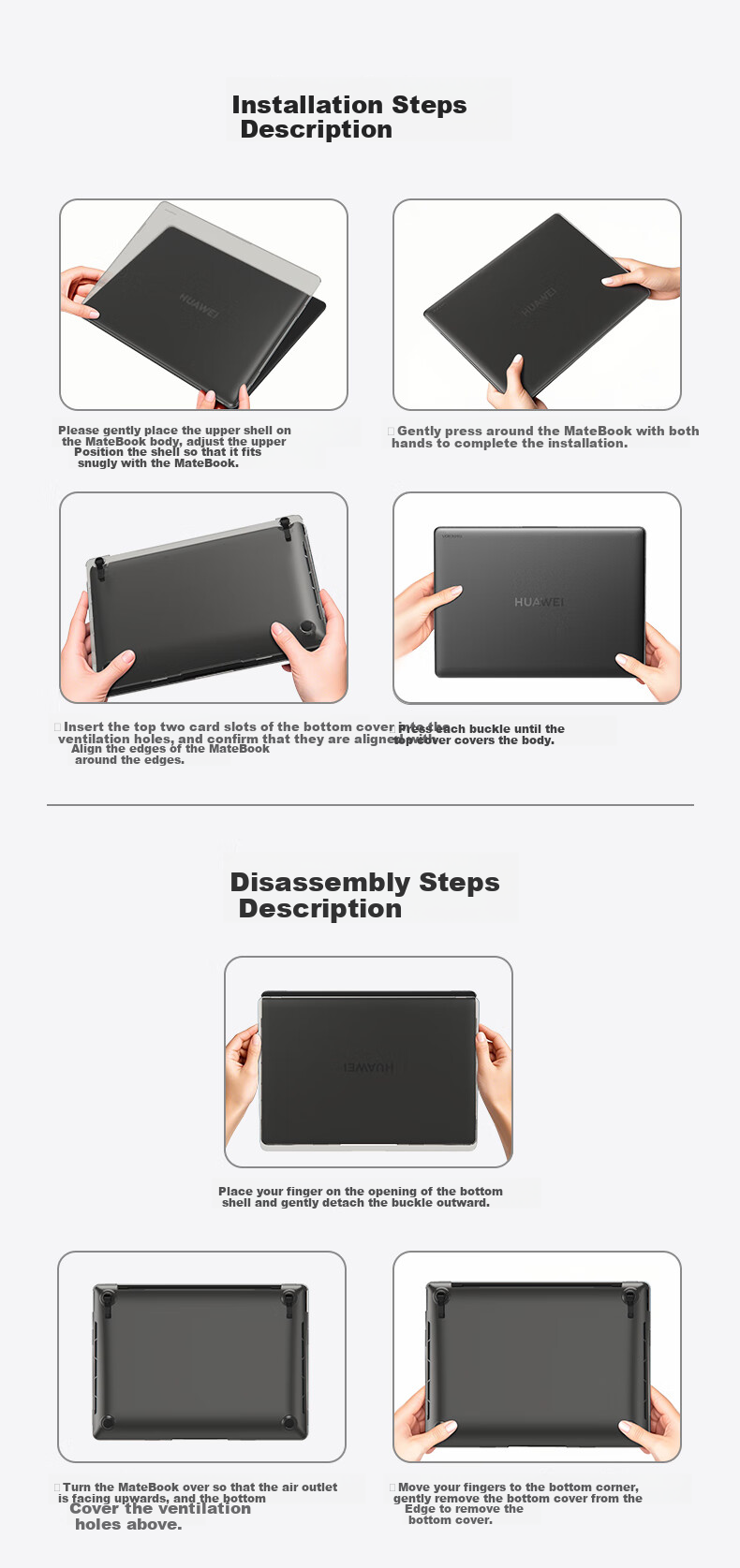 VOKAMO Waterproof Ultra-Thin Keyboard Cover Protector for Huawei MateBook GT14 Laptop 11