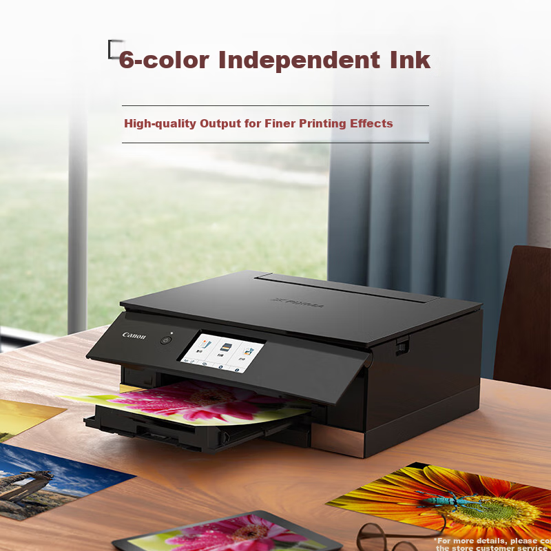Canon TS8380t-Black Wireless Home Color Inkjet All-In Photo Printer (Print/copy/scan/Auto Duplex for Student Work/Photos)