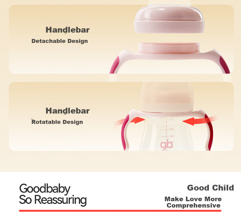 Gb PPSU Baby Bottle, Wide Mouth Bottle with Handle And Straw, Xiaohuomao Series, 300ml Blue, 6 Months+ 13