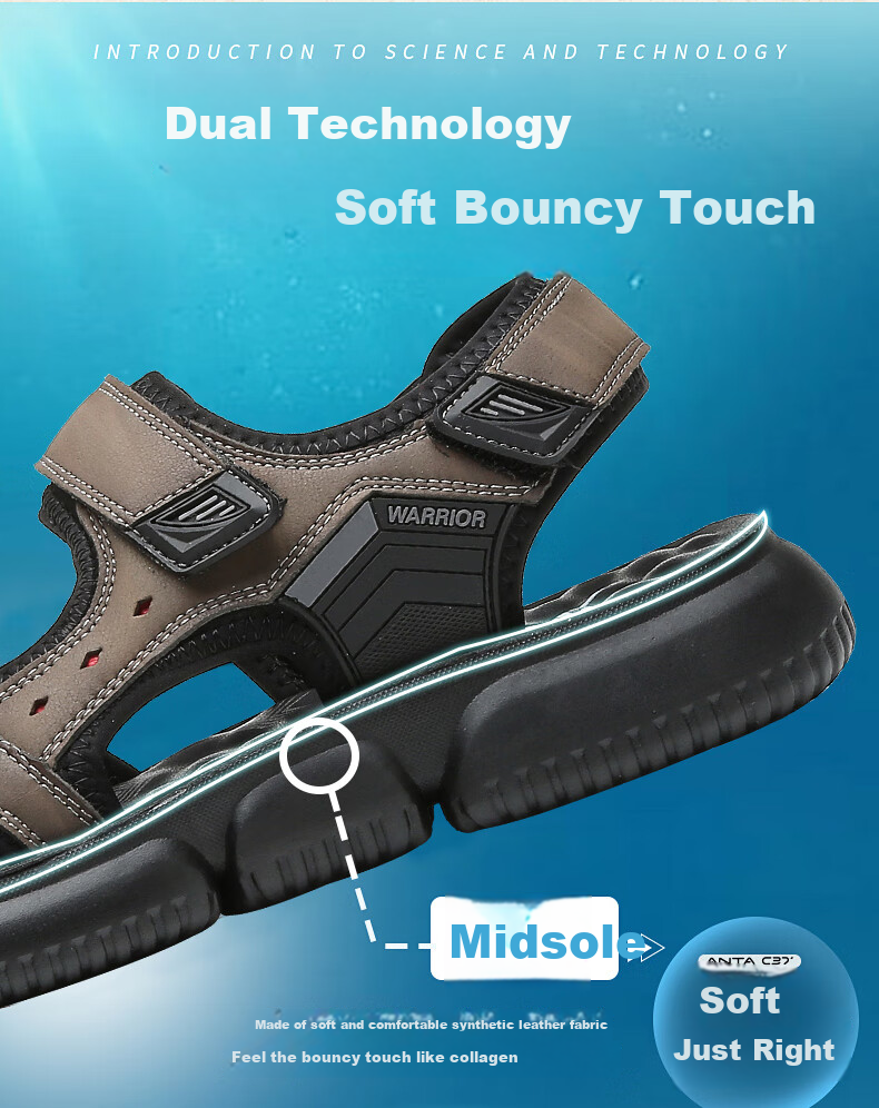 Huili Men's Sandals, Summer Versatile Comfortable Soft-Soled Slippers, Fashionable Outdoor Beach Shoes for Men, 0232 Black Size 41 3
