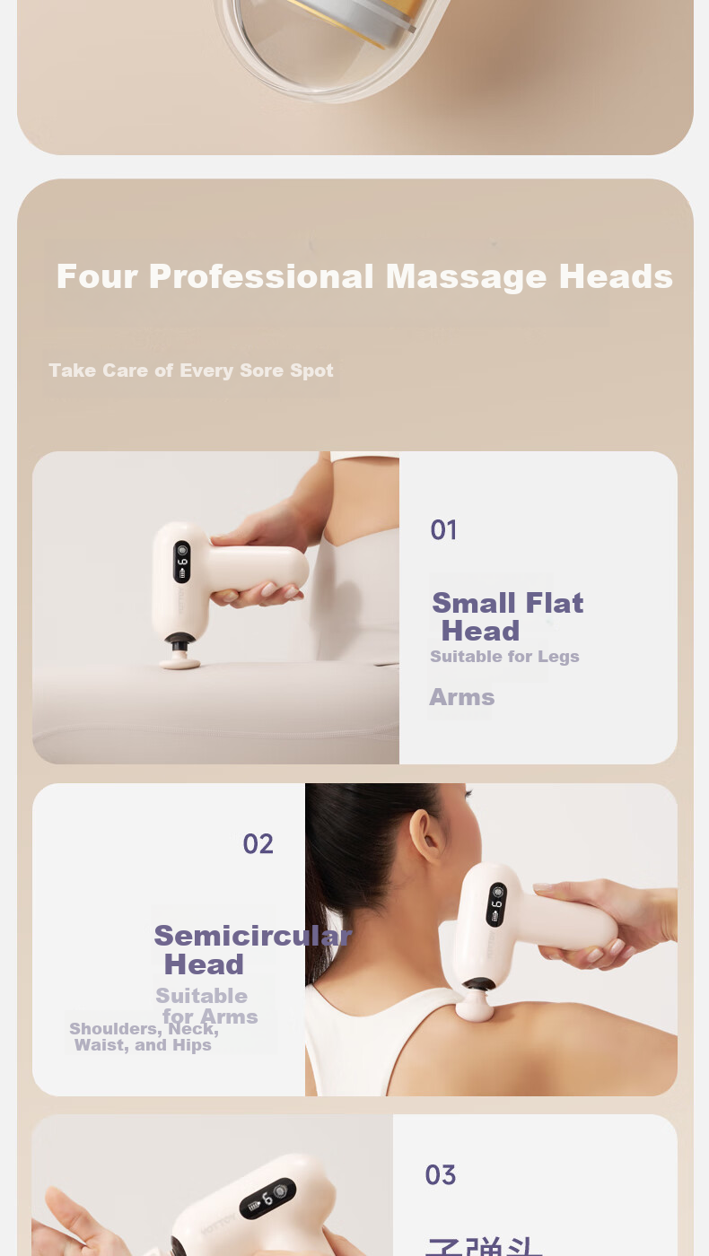 Yottoy Fascia Gun for Women, Multifunctional Muscle Massage Gun, Professional Fitness Mini Neck Massager for Wome 11