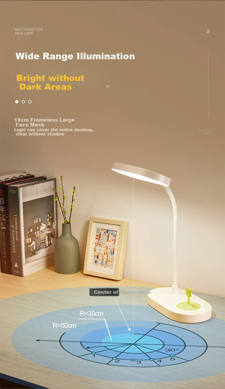 Midea AAAA-Grade Children's Eye Protection Lamp, Student Full Desk Clip-On Street Light, Full Spectrum Desk Lamp, Borderless M3, 60cm 7