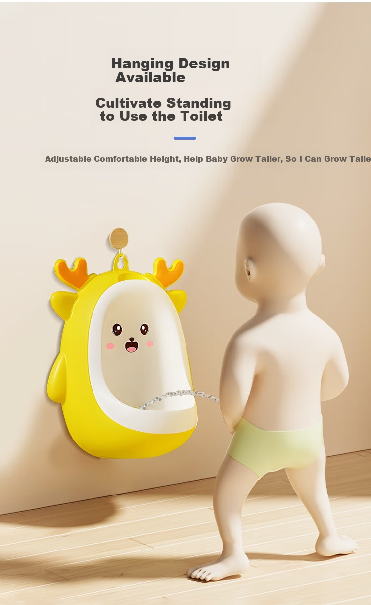 DOCTOR MA Children's Urinal, Boy's Urination Station, Standing Urinal for Boys, Baby Peeing Aid, Toilet Training Device, Yellow 3