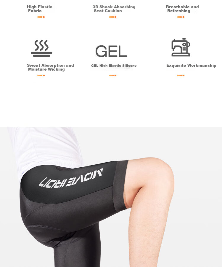 Move Iron Cycling Shorts with Foam Padded Seat for Men And Women, Mountain Bike And Road Bike Gear Accessories, Size L 2