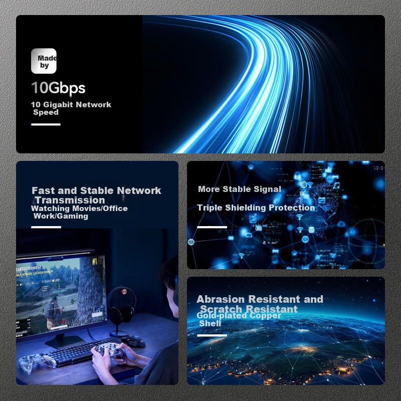 PHILIPS CAT7 Network Cable, 10 Gigabit Ethernet Patch Cord, Double-Shielded Connection Cable for 10 Gigabit Switches, Connecting to Gigabit Network, High-Definition Monitoring Wiring, SWA1820/93-30 Meters