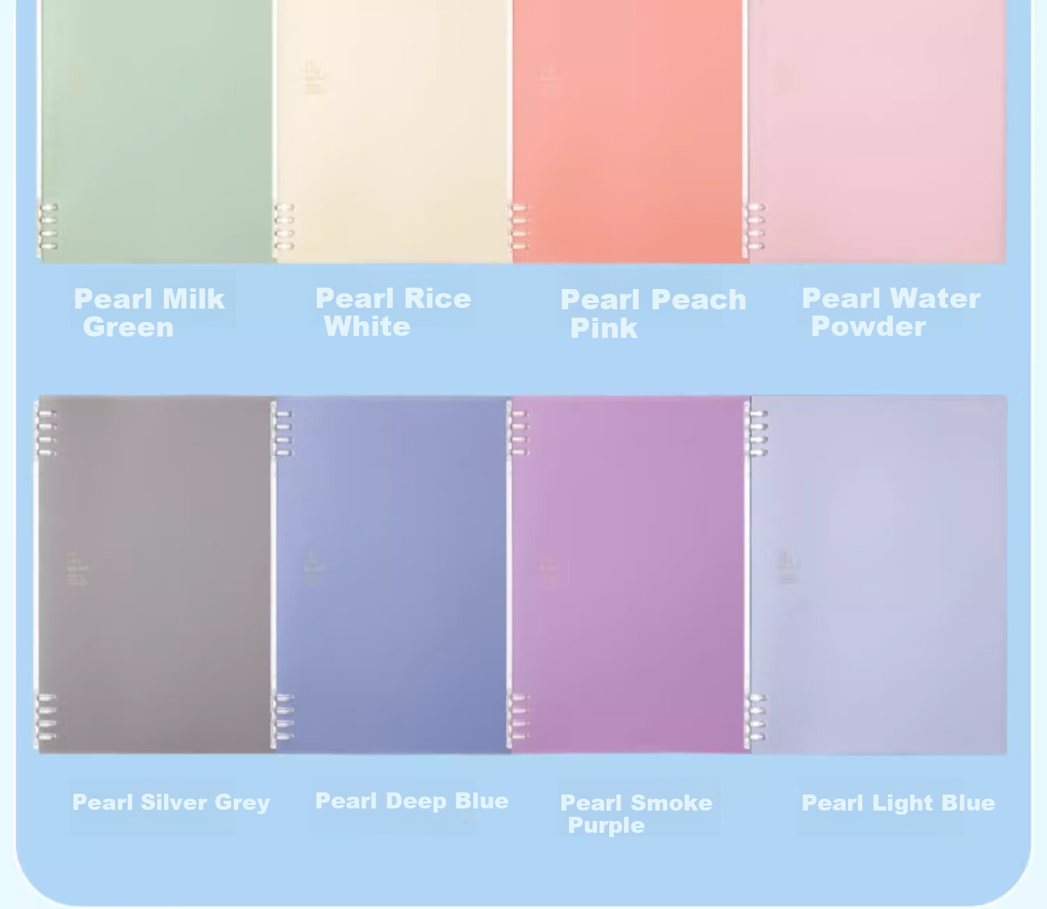 KINGJIM B5 Buckle Ring Pearl Color Notebook for Office And Students, Spiral Notebook, Loose-Leaf Notebook, Pearl Silver Gray, 9855TTE-GSRN 13