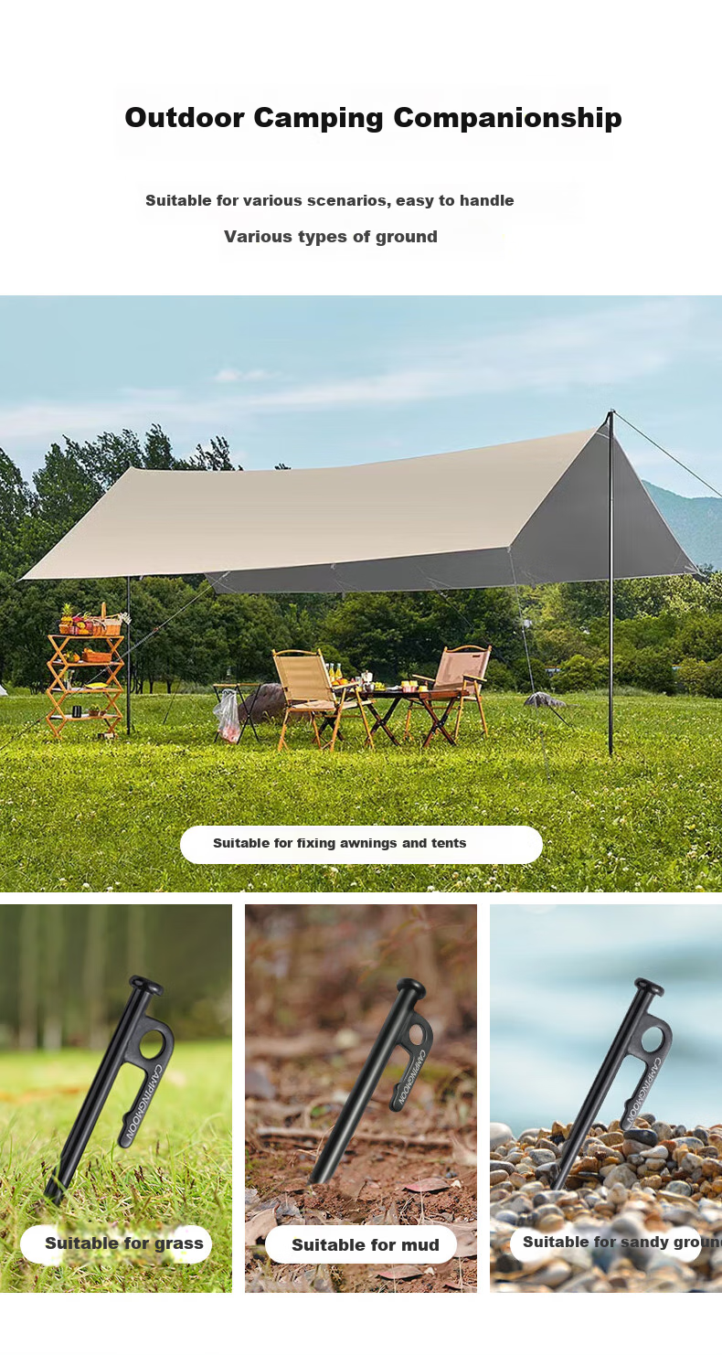 Campingmoon Tent Stake, Windproof Peg, Tent Anchor [T15], 15CM Carbon Steel Ground Stake, Single Piece 7