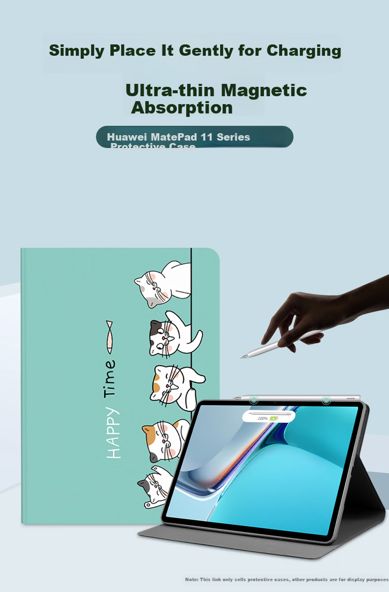 Jiangming Protective Case for Huawei MatePad Tablet, 10.95-Inch MatePad 11 Full Coverage Shockproof Cartoon Painted Design, Lightweight Anti-Drop Case for Students' Online Classes 2