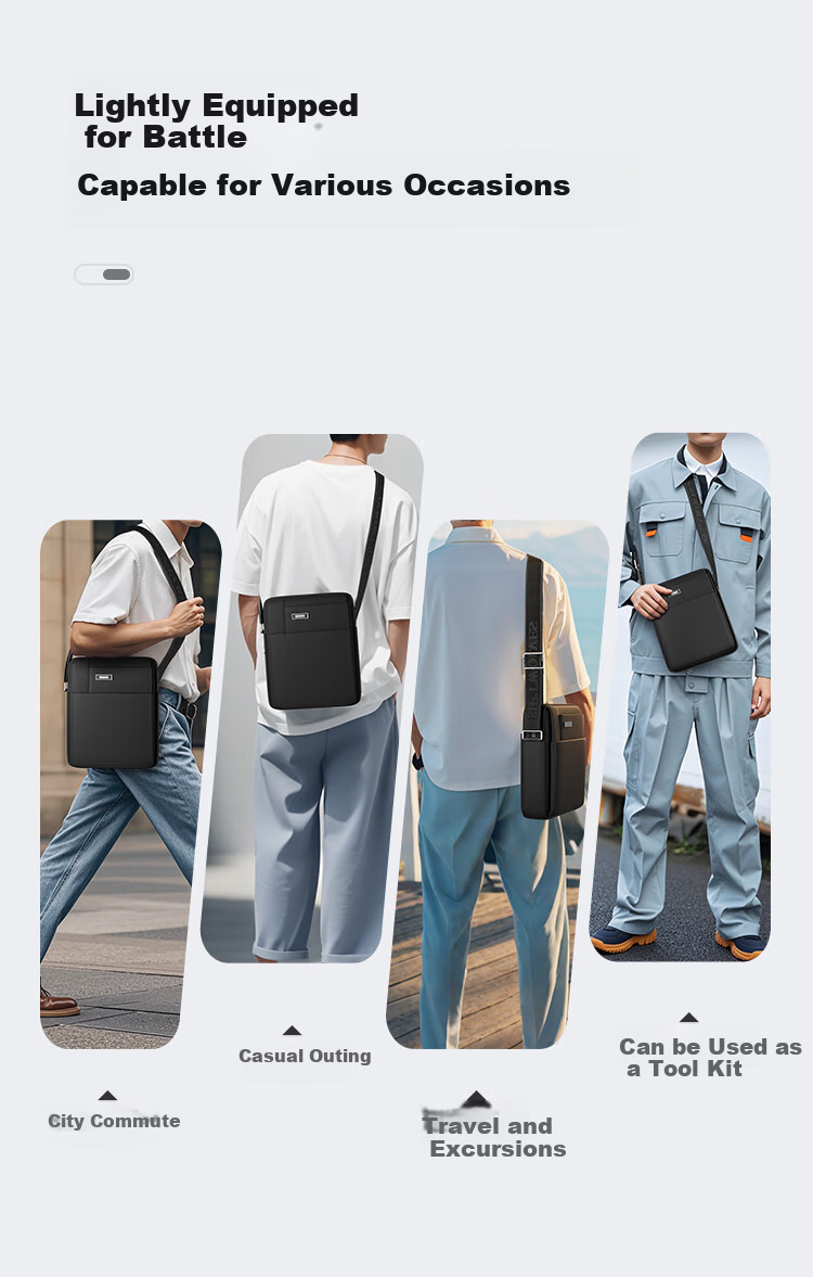 SEPTWOLVES Crossbody Bag, Men's Shoulder Bag, Portable Backpack, Business Casual Lightweight Commuter Travel Handbag, Practical Birthday Gift 13