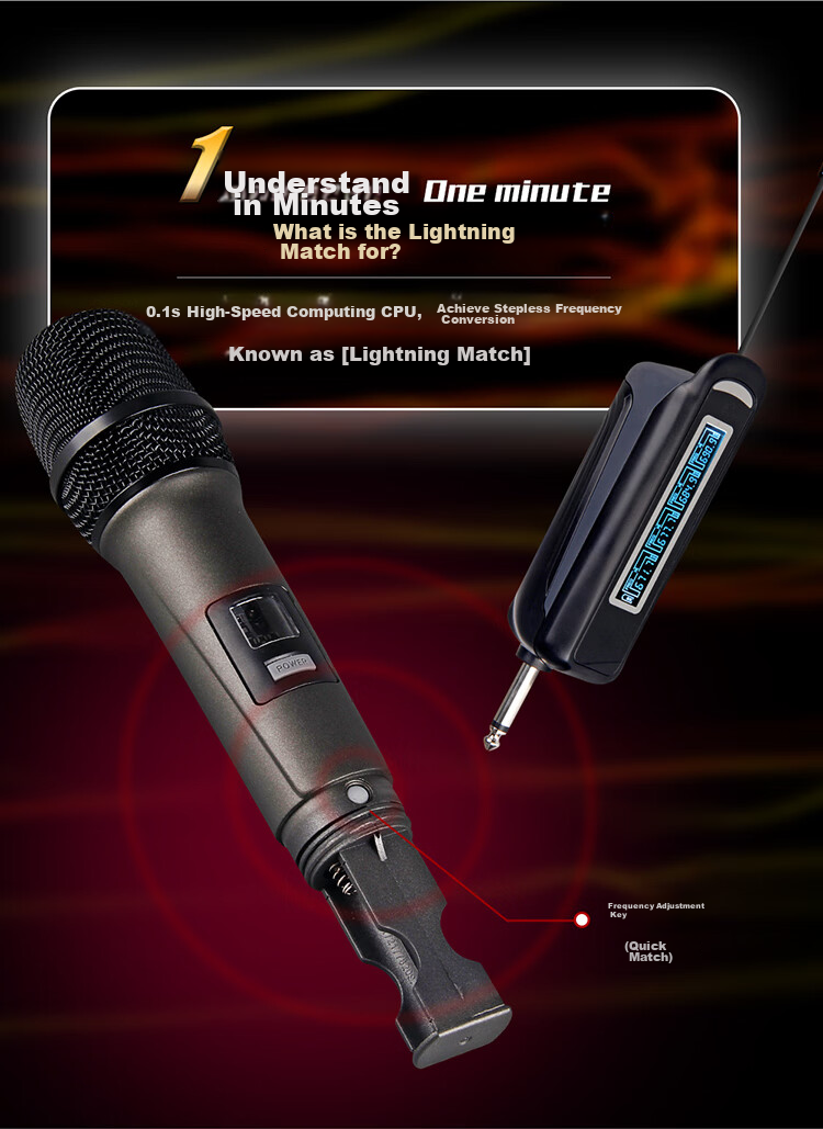 G-MARK X440 Wireless Microphone System with One Transmitter And Four Receivers, Metal UHF Adjustable Frequency Microphones for Outdoor Karaoke And Meetings 3