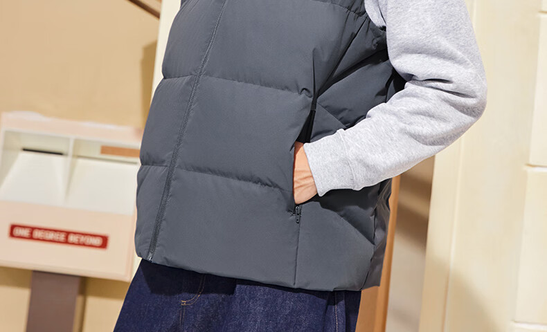 361° Men's Down Vest Autumn Winter New Waterproof Warm Sports Casual Running Stand Collar Jacket 652544401-4 7