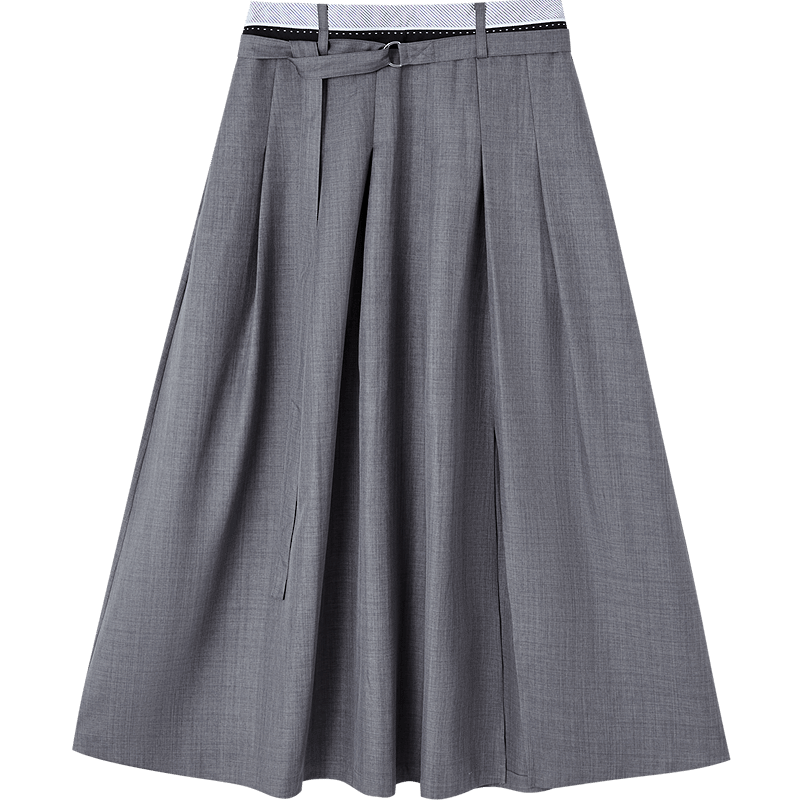 Demana [Free Mark] Autumn Elegant Style Commuter Natural Draped A-Line Petite Women's Pleated Skirt