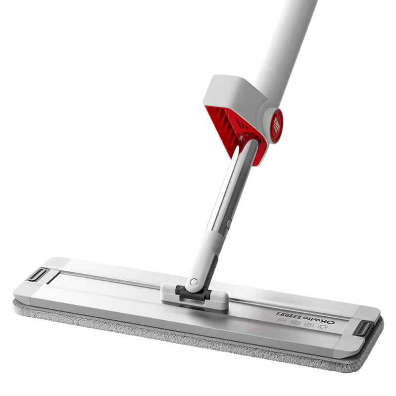 Good Wife Aluminum Alloy Flat Mop 45cm with 4 Cloths Household Hands-Free Water-Absorbing Mop Cleaning Tool
