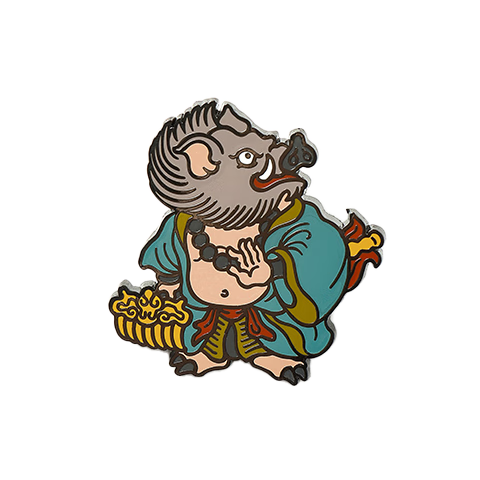 Heishenhua Guokongyingshen Tu Zhu Bajie Badge, Mid-Autumn Festival Metal Magnetic Chest Pin Brooch Refrigerator Magnet Accessory Gift
