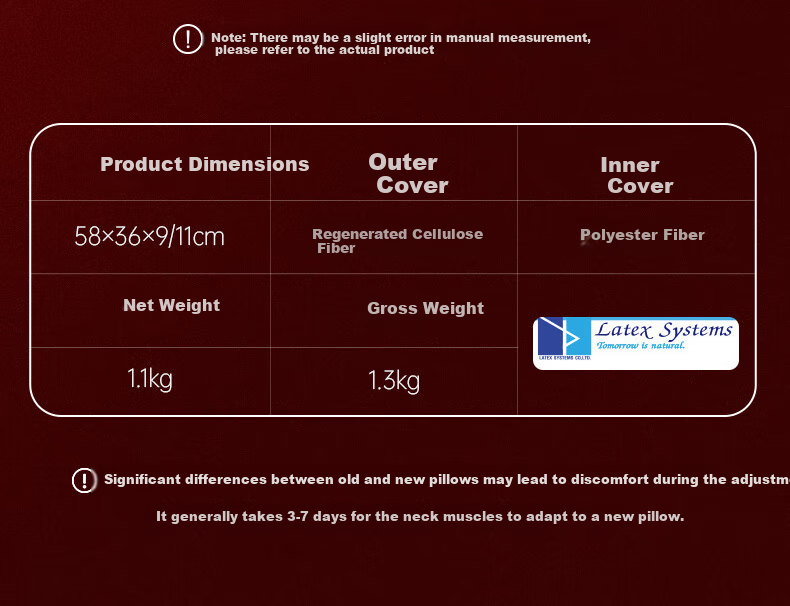 Latex Systems Thailand Original Latex Pillow Core, 94% Content, Wedding Couple Sleep Wave Breathable Pillow, Gift Box Set of Two 10